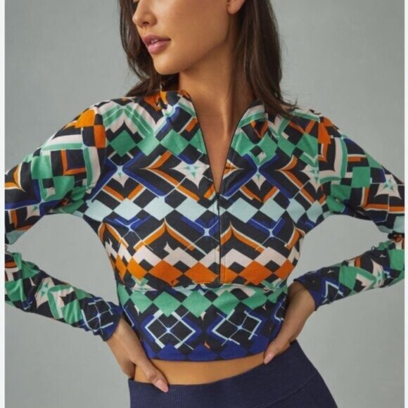 Daily Practice by Anthropologie Zip-Up Top | Activewear Top | Size Large - Picture 1 of 12